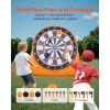 Inflatable Soccer Dart Board, over 6 ft High Giant Soccer Dart Board with 4 Kick Balls 6 Darts 6 Axe & Air Pump, 3-Min Setup