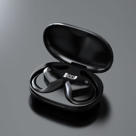 Open Ear Bluetooth, Wireless Headphones Sport Over Earphones Built-in Mic With Ear Hooks  Case Ergonomic  For Running Fitness (Option: Black)